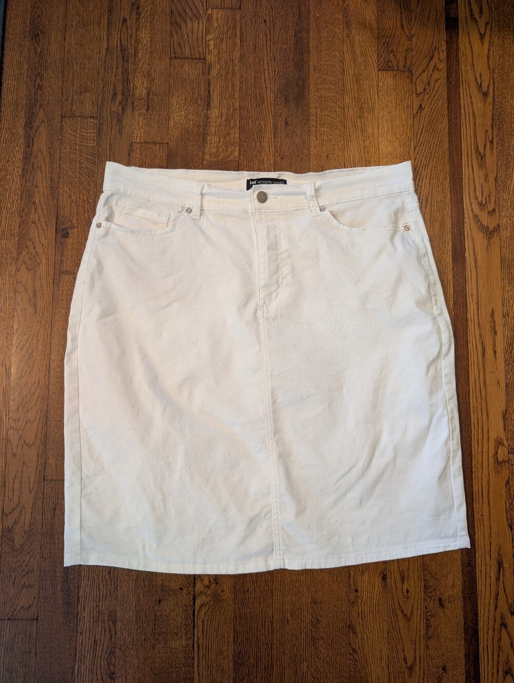 Lee White Denim Pencil Skirt